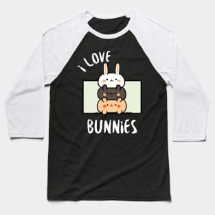 Stacked Bunnies Love Baseball T-Shirt